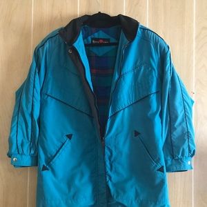 Vintage River Edge 10 Teal Plaid Lined Jacket